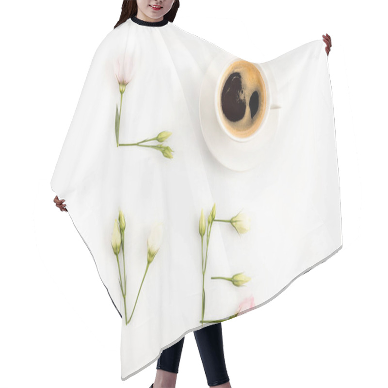 Personality  Cup Of Coffee And Flowers  Hair Cutting Cape