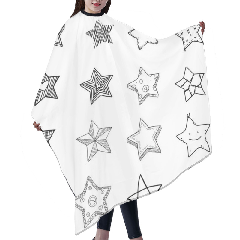 Personality  16 Simple Hand Drawn Stars Shapes Hair Cutting Cape