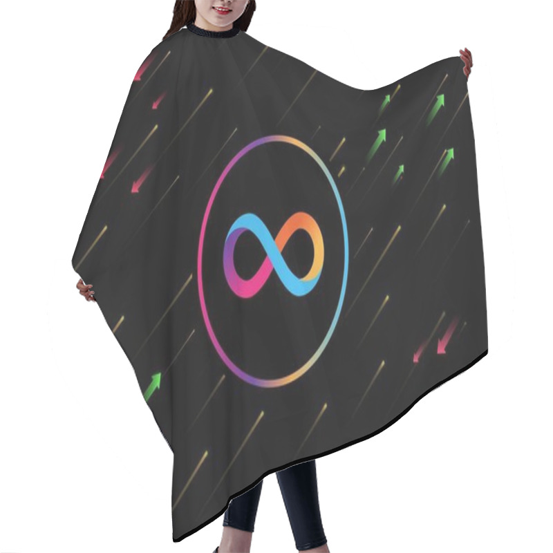 Personality  The Internet Computer Virtual Currency Logo. 3d Illustrations. Hair Cutting Cape