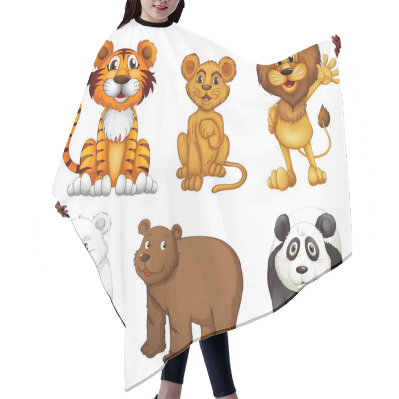 Personality  Six Wild Animals Hair Cutting Cape