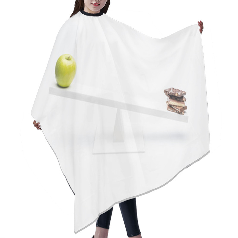 Personality  Apple And Chocolate On Seesaw  Hair Cutting Cape