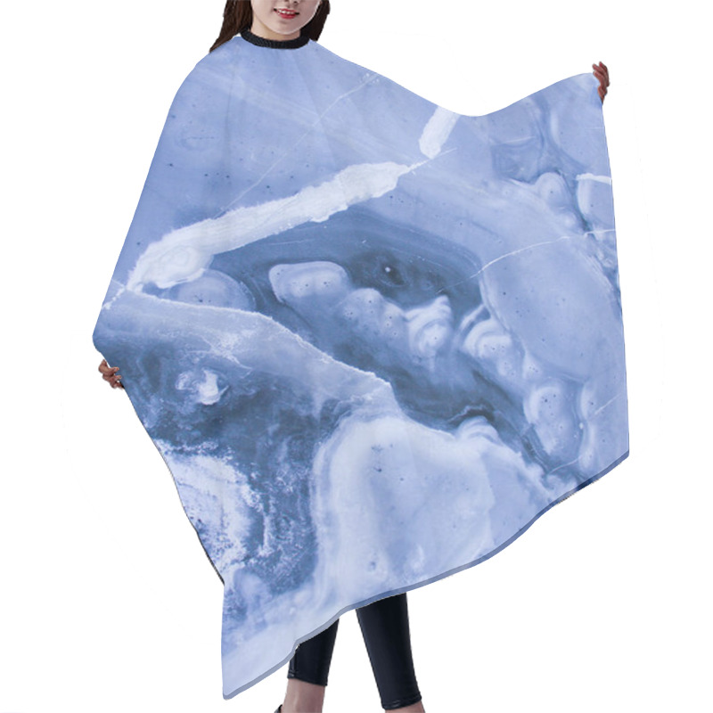 Personality  Abstract Icy Blue Patterns Resembling Frozen Ocean Depths. Hair Cutting Cape