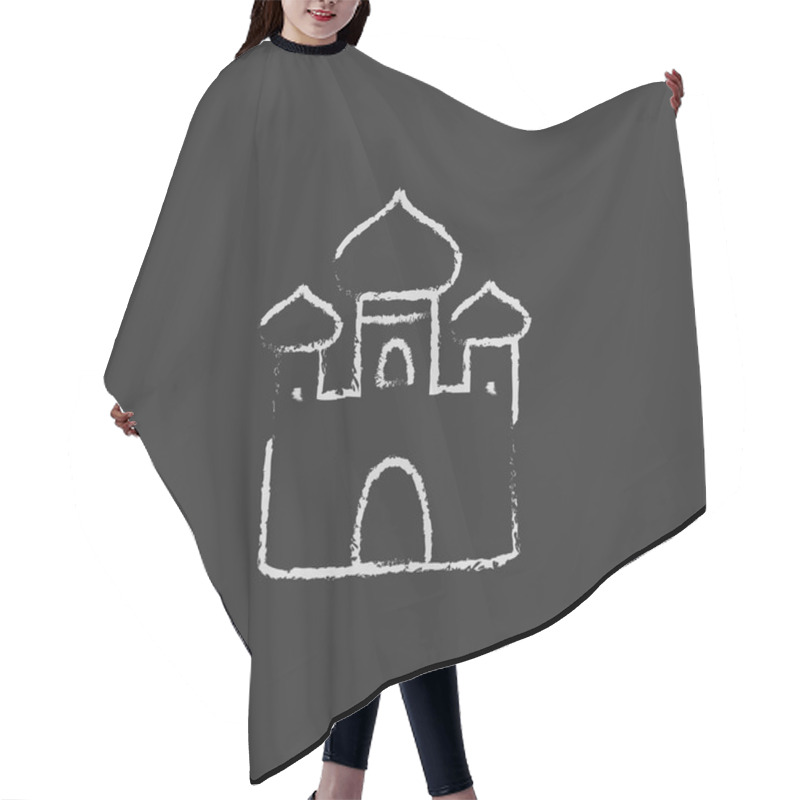 Personality  Orthodox Church Icon Drawn In Chalk. Hair Cutting Cape