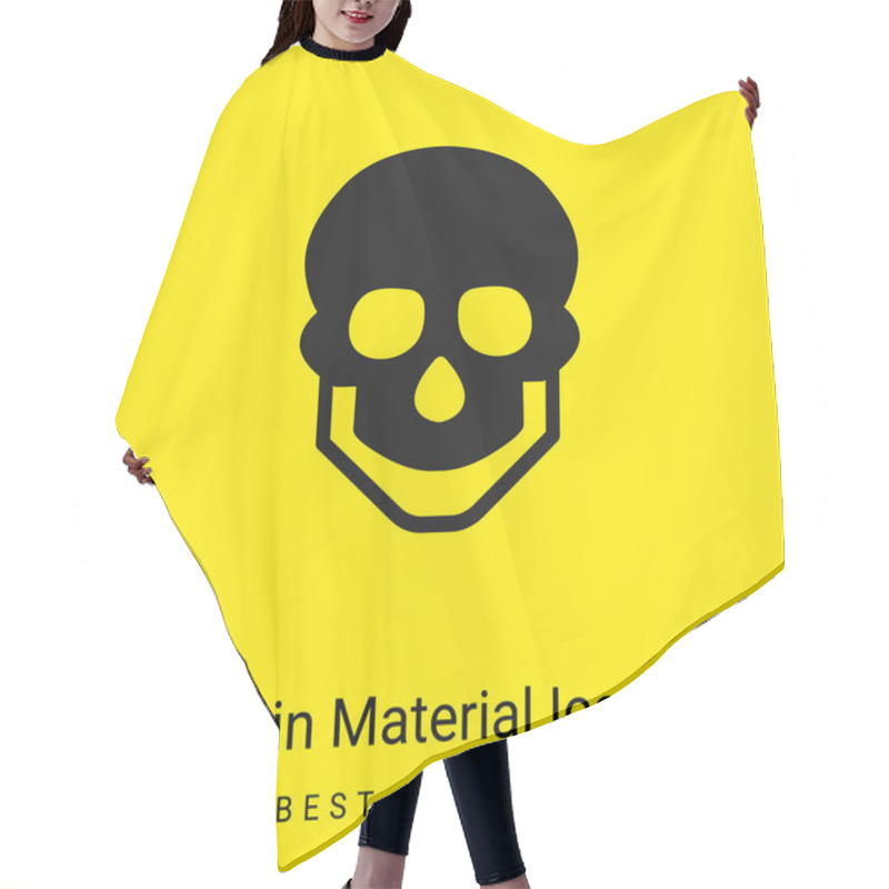 Personality  Big Skull Minimal Bright Yellow Material Icon Hair Cutting Cape