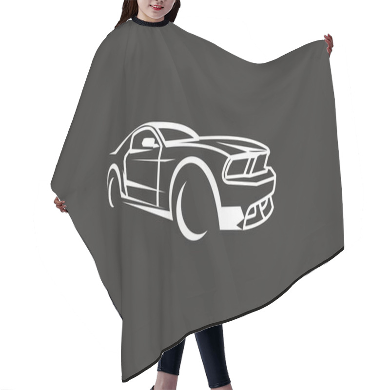 Personality  Stylized Sport Car Vector Illustration Hair Cutting Cape