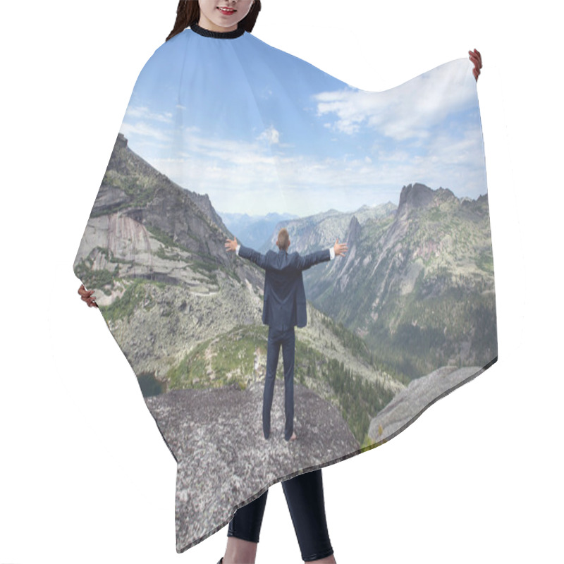 Personality  Portrait Of A Young Man Hair Cutting Cape