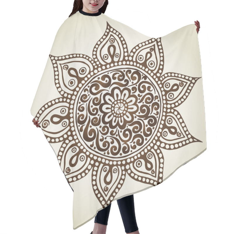 Personality  Mandala. Round Ornament Pattern. Hair Cutting Cape