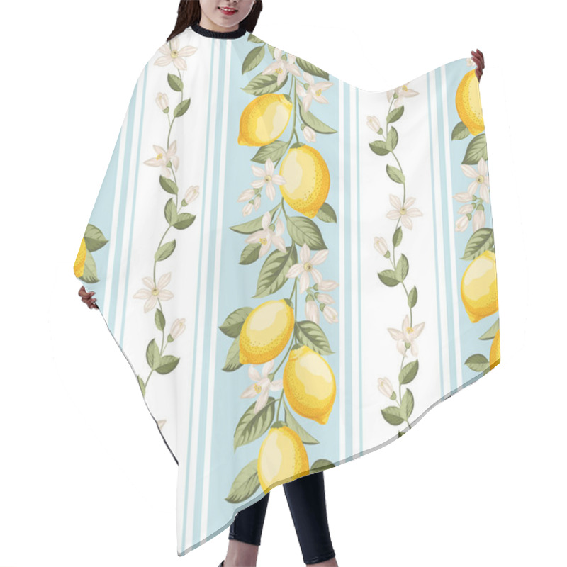 Personality  Seamless Citrus Pattern With Lemons. Vector Illustration Hair Cutting Cape