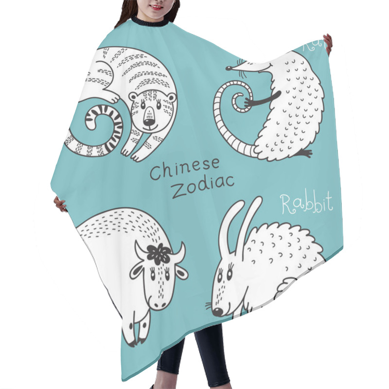 Personality  Set Of The Chinese Zodiac Signs Hair Cutting Cape