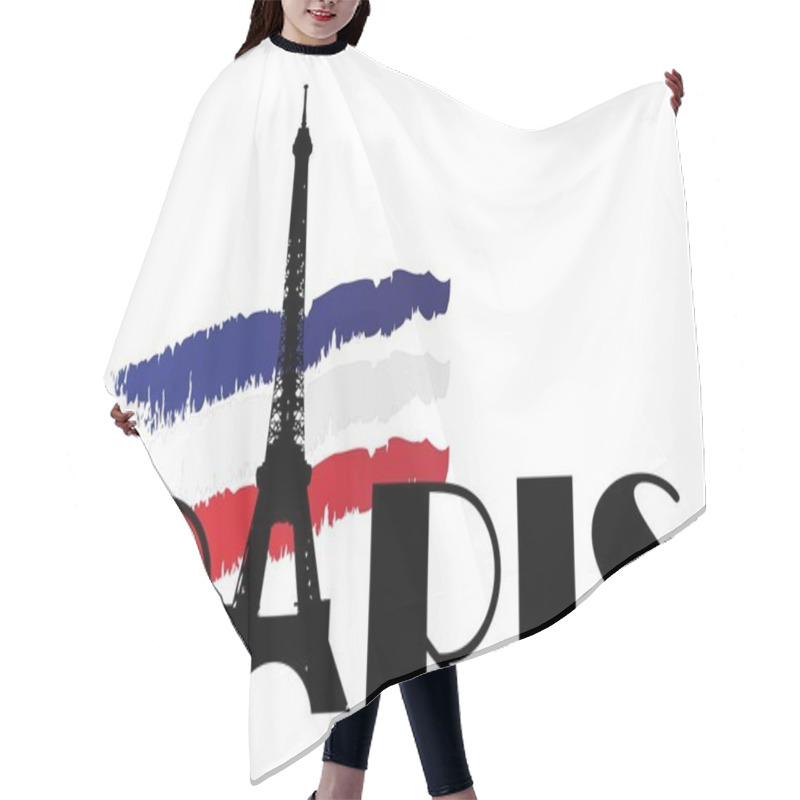 Personality  Word Paris With Flag Of France Hair Cutting Cape