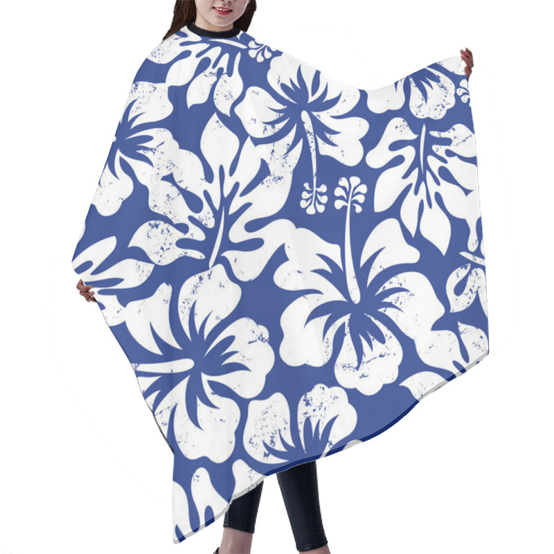 Personality  Tropical Weathered Hibiscus Seamless Pattern Hair Cutting Cape