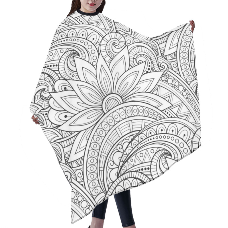 Personality  Seamless Monochrome Floral Pattern Hair Cutting Cape