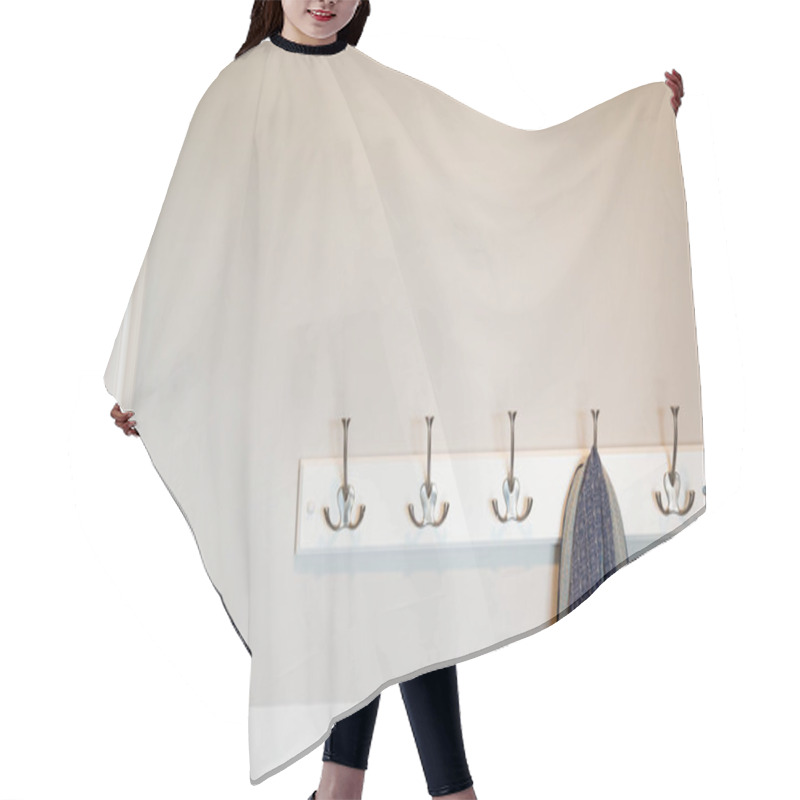 Personality  Wall In House With Scarf Hanging On Coat Rack Hooks Abstract Hair Cutting Cape