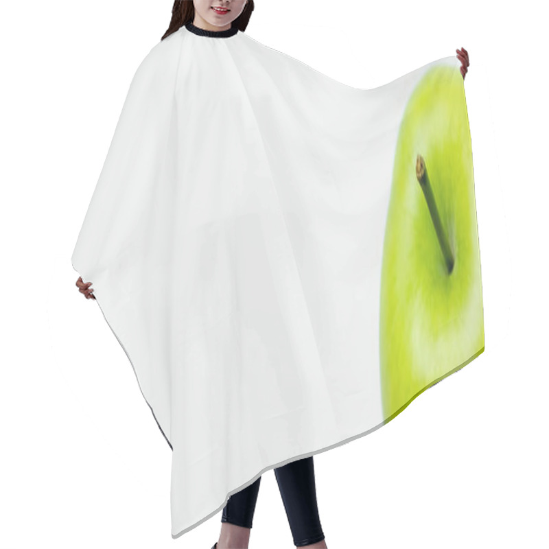 Personality  Ripe Green Apple Isolated On White, Banner  Hair Cutting Cape