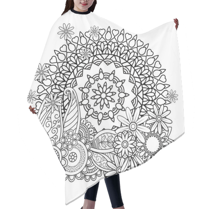 Personality  Floral Mandala Pattern Hair Cutting Cape