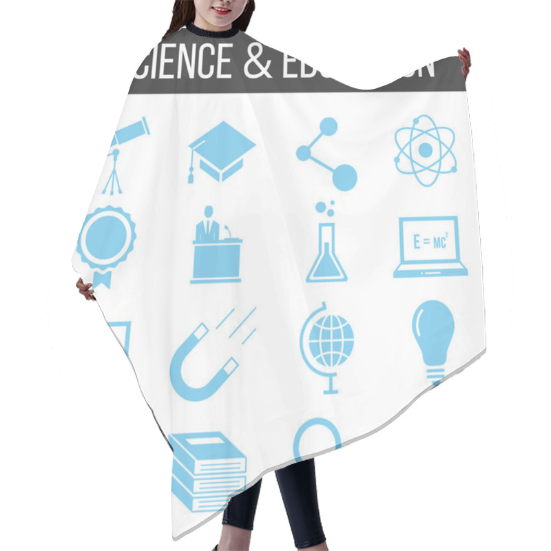 Personality  Science And Education Icons Set Hair Cutting Cape