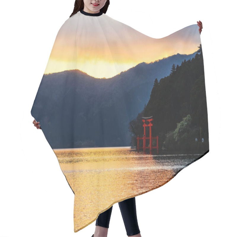 Personality  Red Torii Gate At Lake Ashi, Hakone Hair Cutting Cape