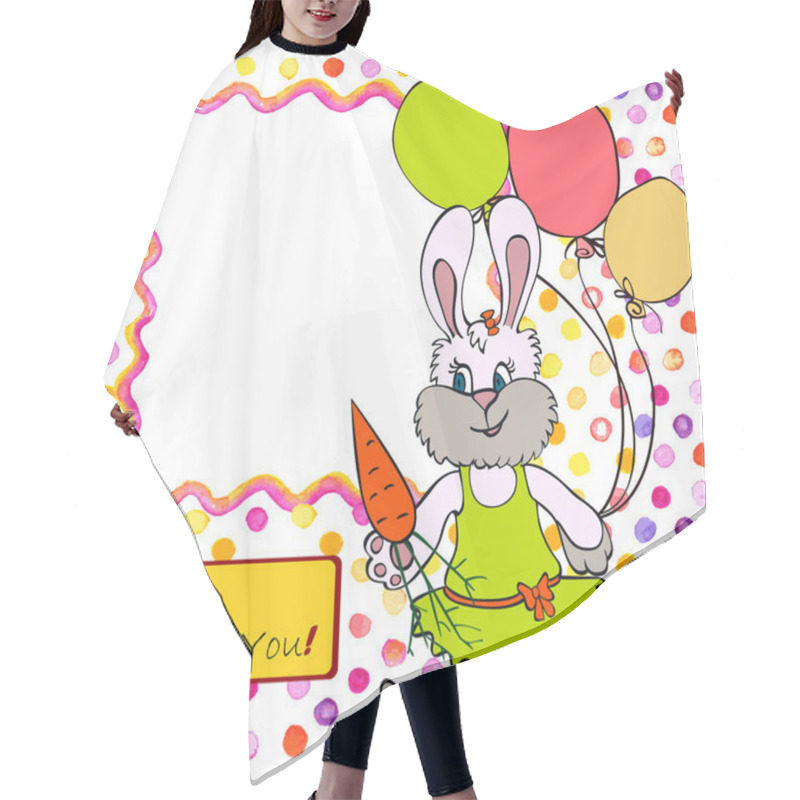 Personality  Card With Bunny Girl Hair Cutting Cape