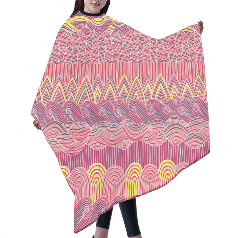 Personality  Collage Seamless Pattern  Hair Cutting Cape