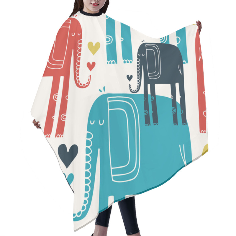 Personality  Pattern With Elephants Hair Cutting Cape