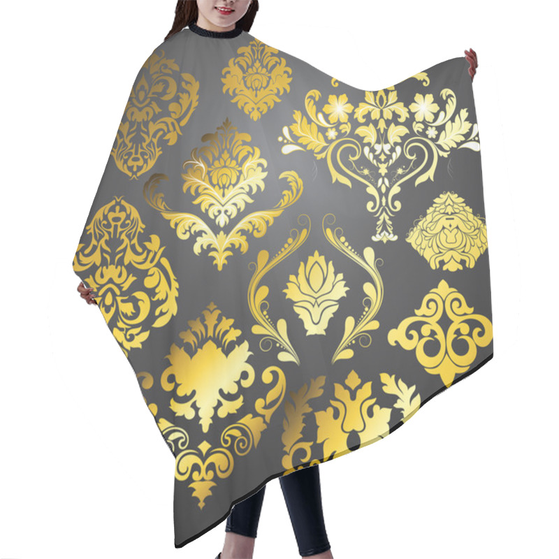 Personality  Decorative Golden Damask Elements Hair Cutting Cape