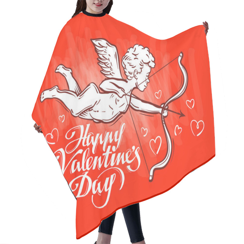 Personality  Greeting Card On The Theme Of Valentines Day. Vector Illustration Hair Cutting Cape