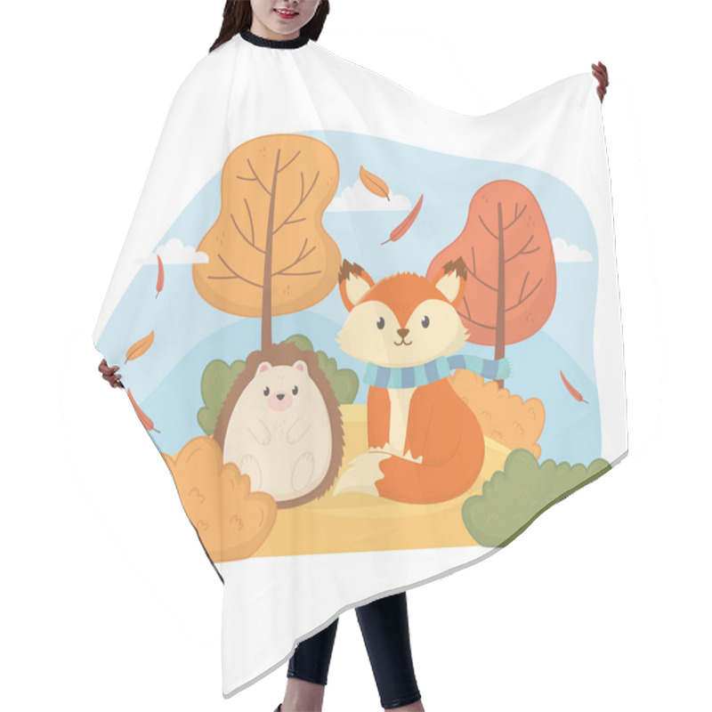 Personality  Cute Animal Foliage Hello Autumn Hair Cutting Cape