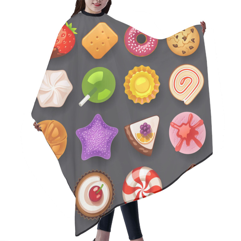 Personality  Dessert Icon Set Hair Cutting Cape