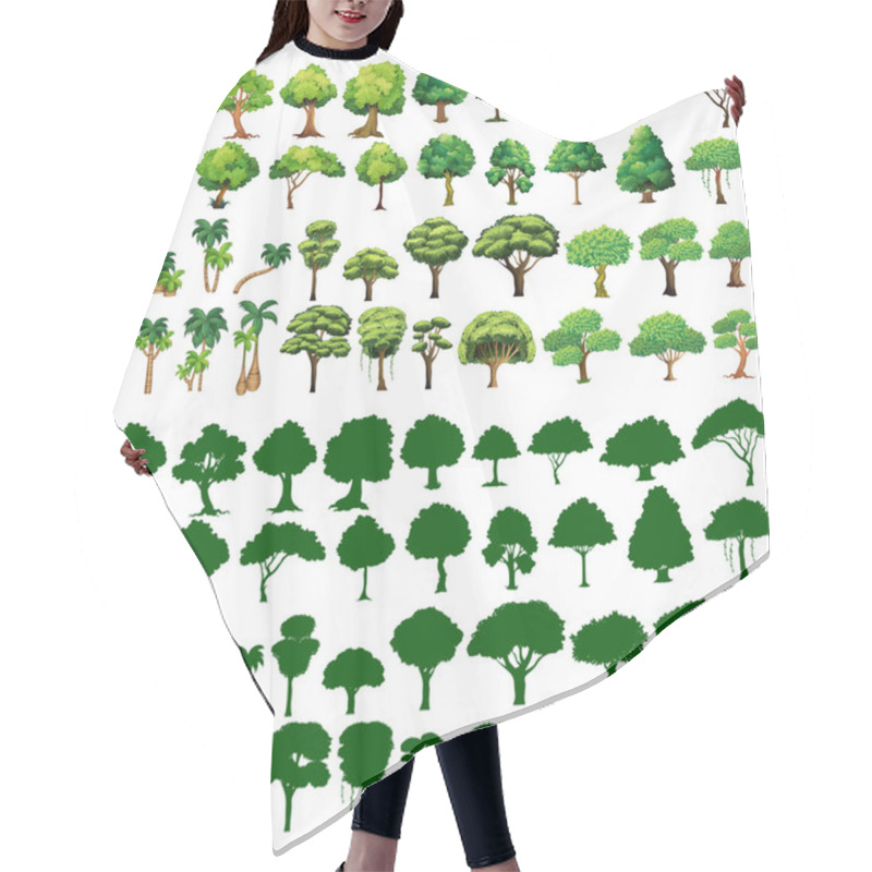 Personality  Silhoutte Of Trees Hair Cutting Cape