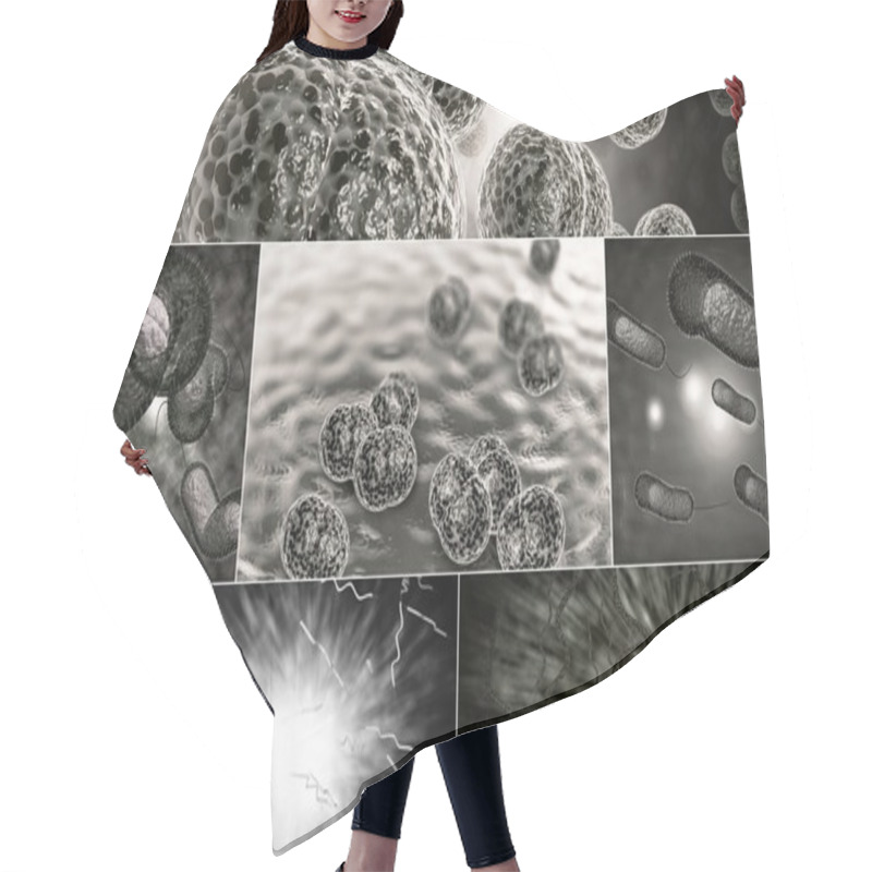 Personality  Bacteria Infection Collage Hair Cutting Cape