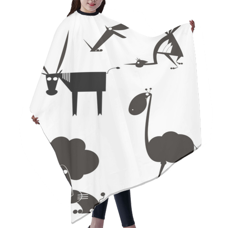 Personality  Art Animal Silhouettes Hair Cutting Cape