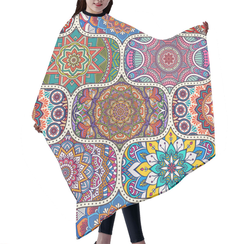 Personality  Ethnic Floral Seamless Pattern Hair Cutting Cape