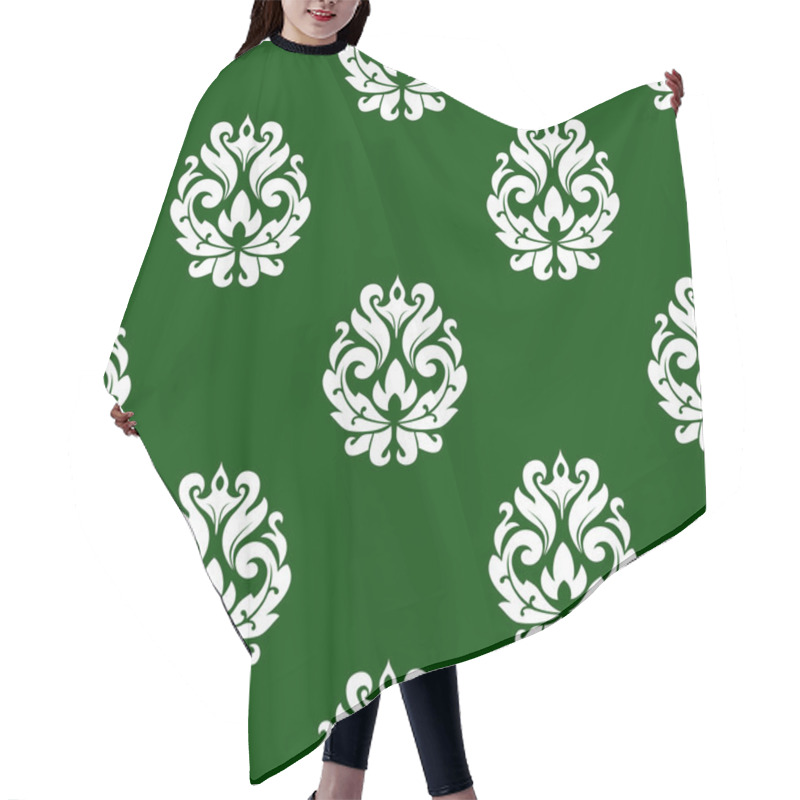 Personality  Green Floral Damask Style Seamless Pattern Hair Cutting Cape