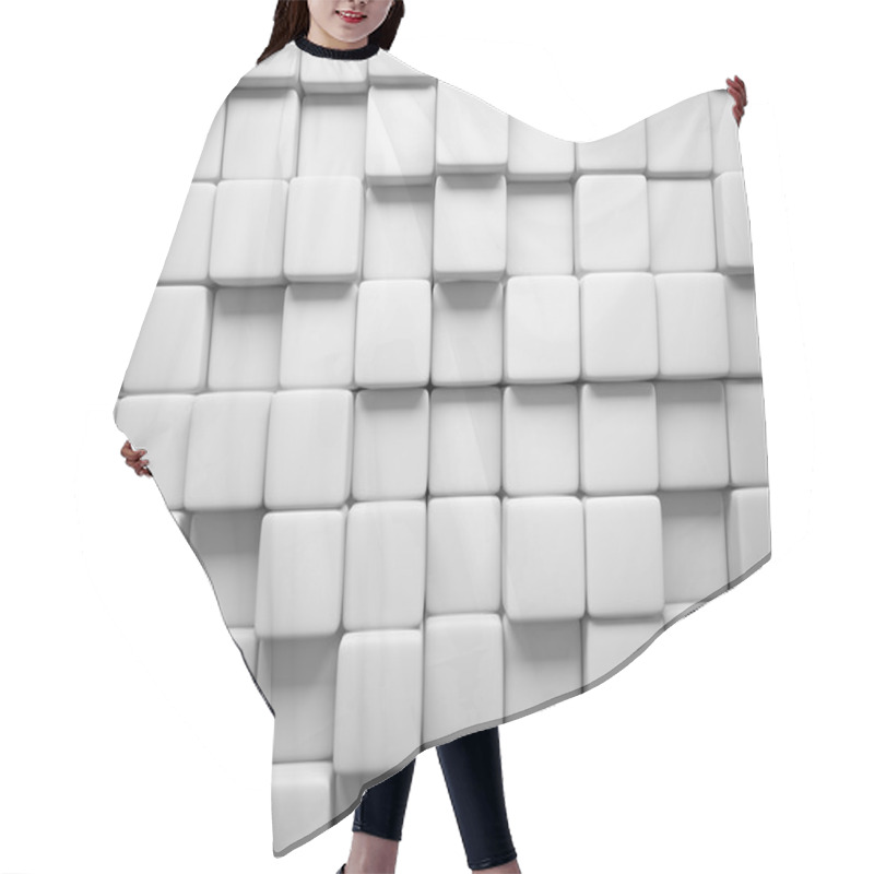 Personality  Abstract Pattern Of Square White Pieces Hair Cutting Cape