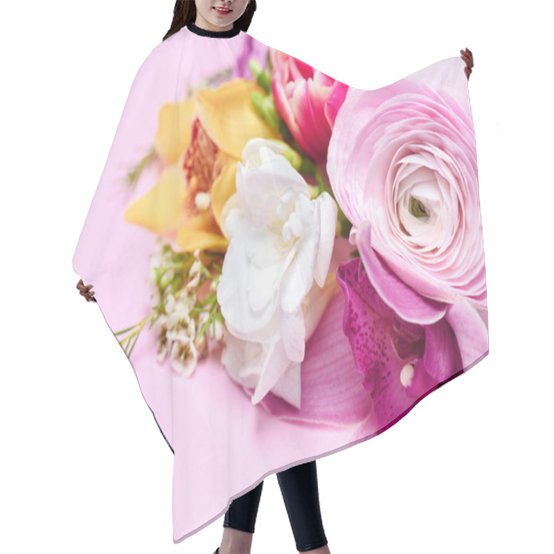 Personality  Beautiful Blooming Flowers Hair Cutting Cape