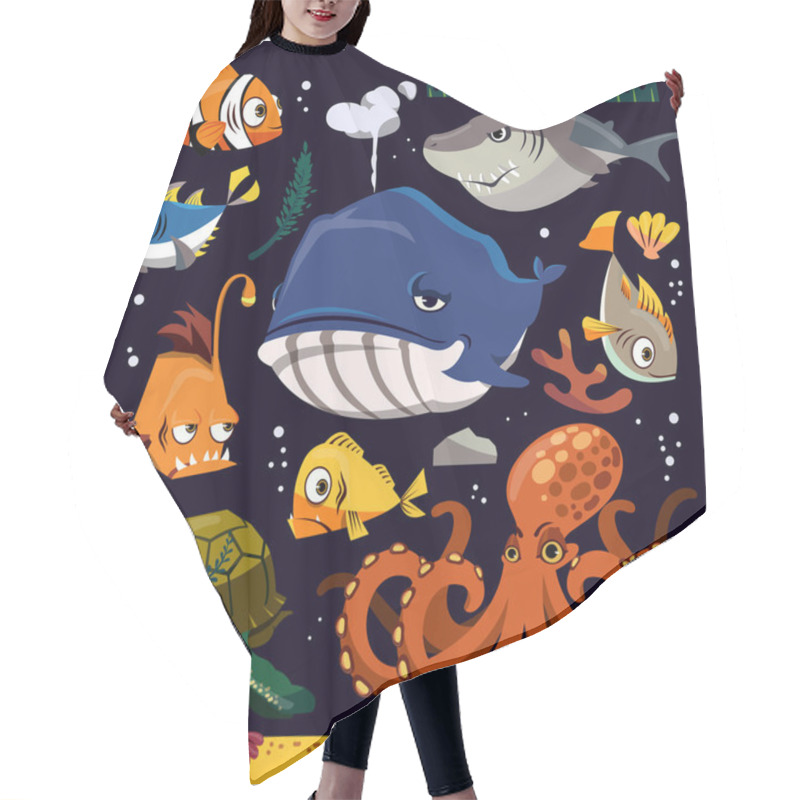 Personality  Funny Marine Life Collection Hair Cutting Cape