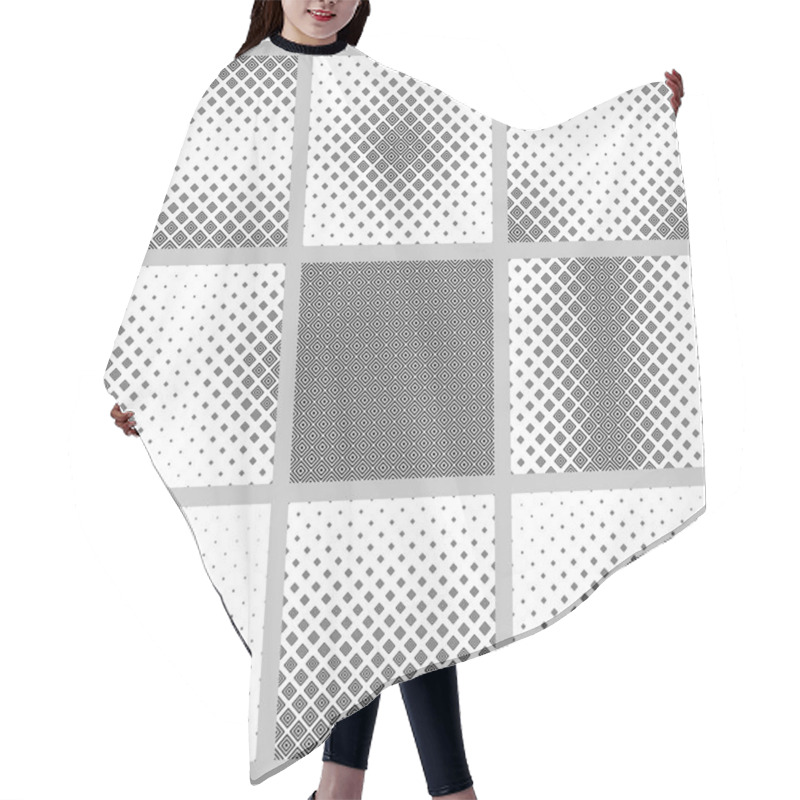 Personality  Set Monochrome Diagonal Square Pattern Designs Hair Cutting Cape