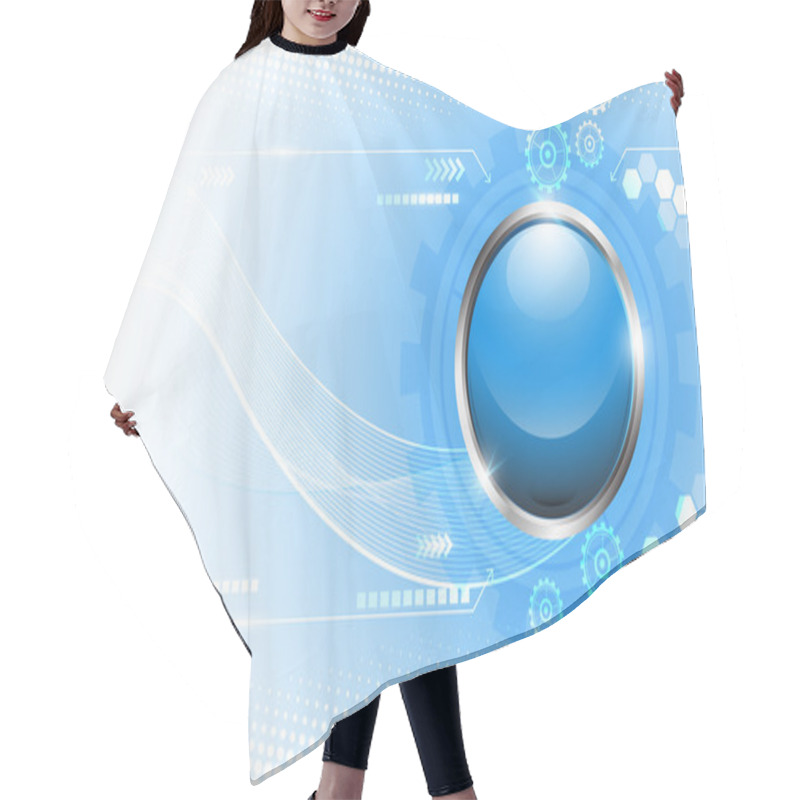 Personality  Button Template Technology Innovation Concept Hair Cutting Cape