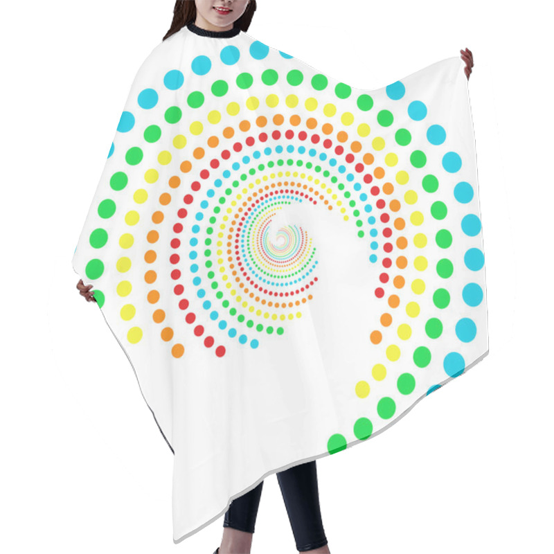 Personality  Rainbow Dots Spiral 2 Hair Cutting Cape