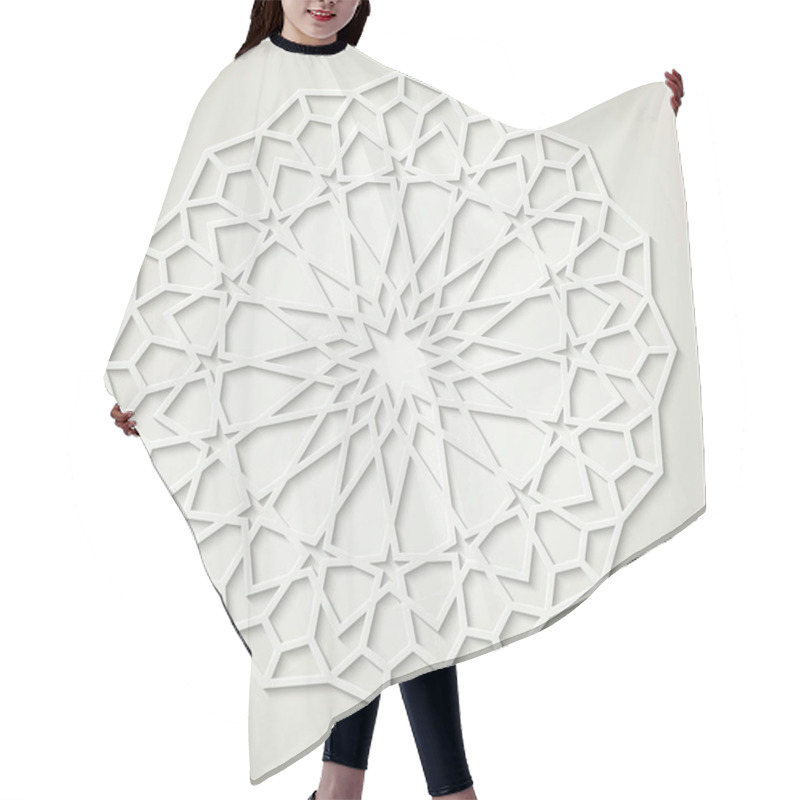 Personality  Arabic Round White Pattern, Traditional Eastern Ornament, EPS 10 Contains Transparency. Hair Cutting Cape