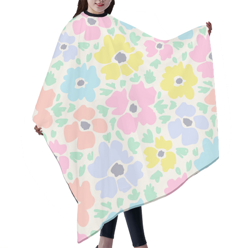 Personality  Seamless Pattern With Hand Drawn Flowers Hair Cutting Cape