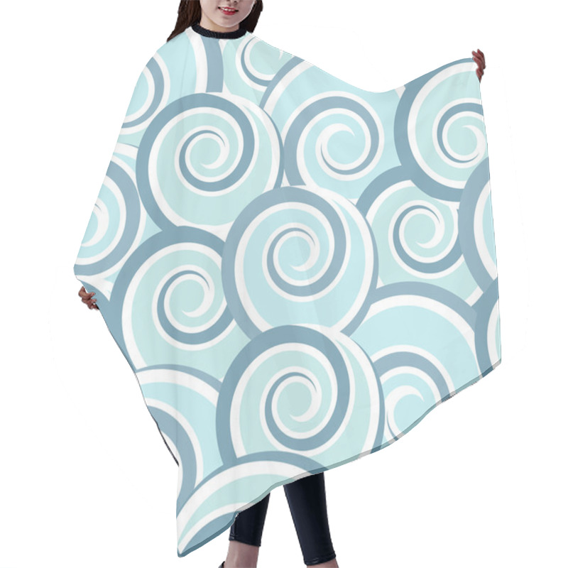 Personality  Blue Abstract Seamless Pattern With Swirls Hair Cutting Cape