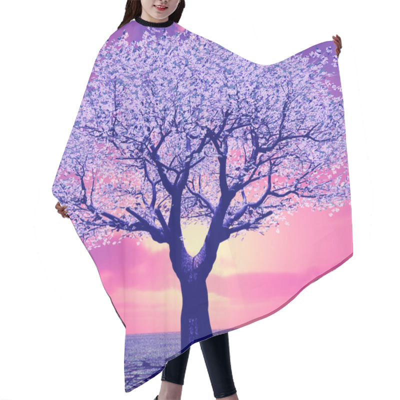 Personality  Beautiful Tree In The Sunset Hair Cutting Cape