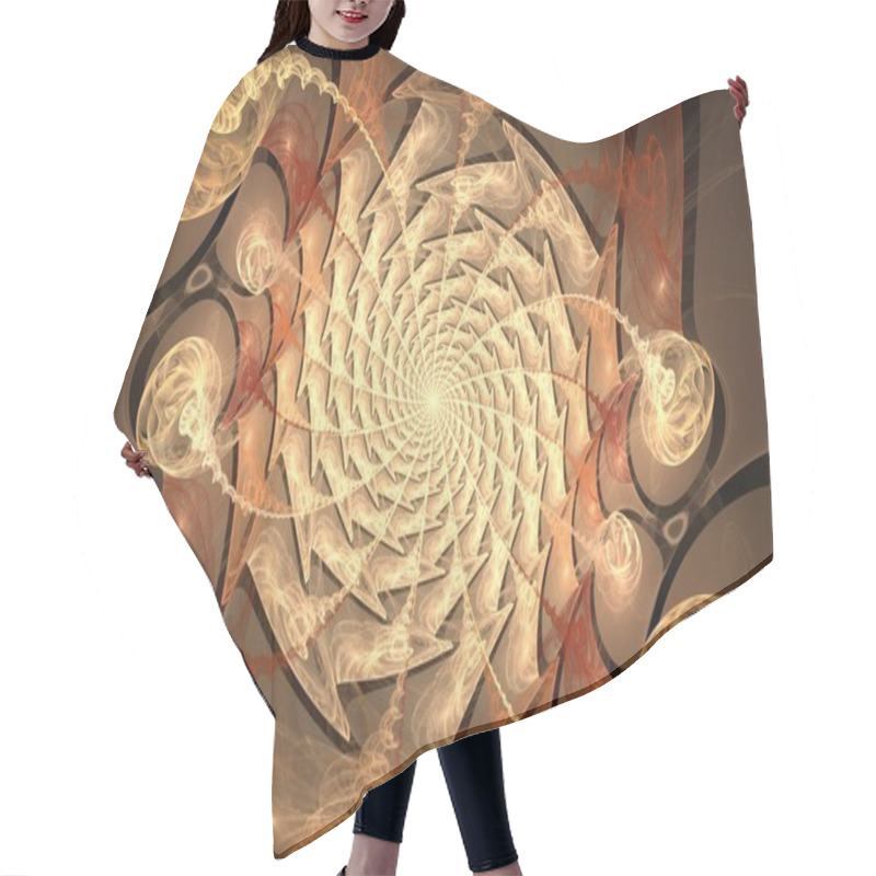 Personality  Time Tunnel Abstract Fractal Design Hair Cutting Cape