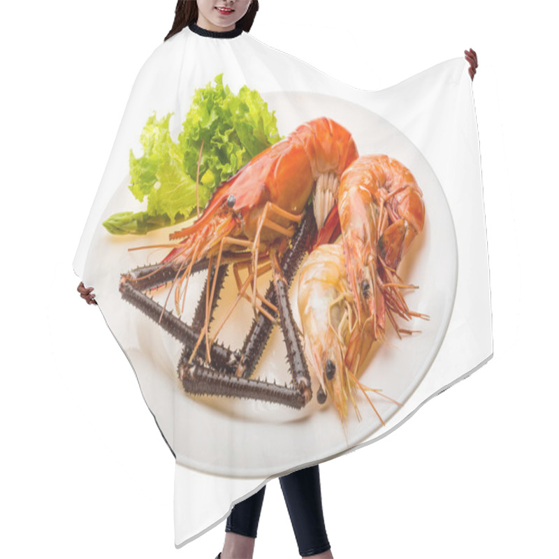 Personality  Giant Freshwater Prawn And King Prawns Hair Cutting Cape