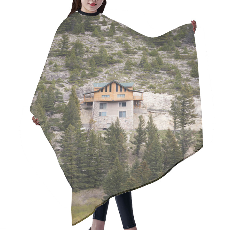 Personality  Home Built On Cliffside Hair Cutting Cape