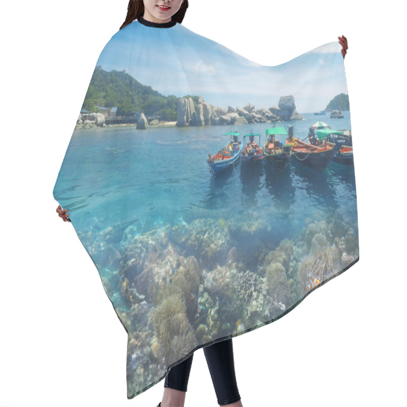 Personality  Underwater Coral Reef Seabed View Hair Cutting Cape