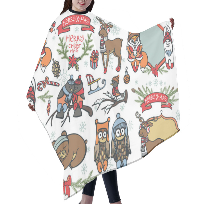 Personality  Christmas Graphic Elements Hair Cutting Cape