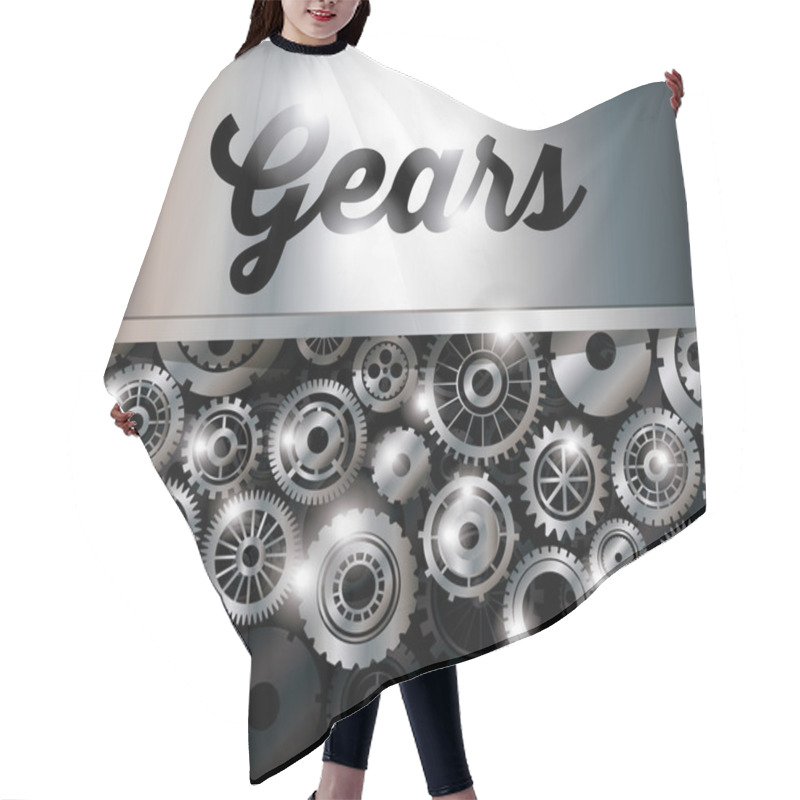 Personality  Gears Design Hair Cutting Cape