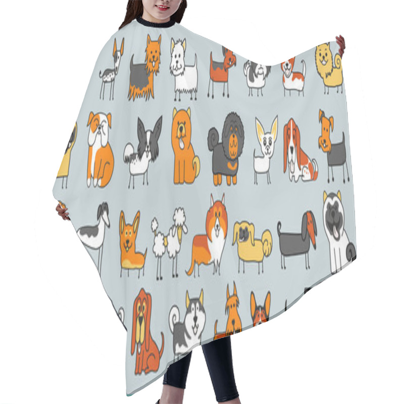 Personality  Illustration Pattern Of Many Different Dog. Vector Illustration Hair Cutting Cape